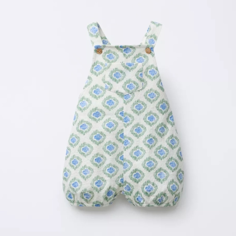 ZARA PRINTED OVERALL SHORTS